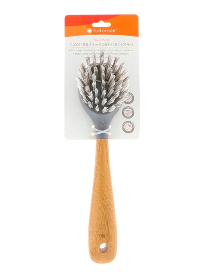 Full Circle Tenacious Cast Iron Scraper Brush Brown/Grey/Black - Image 2