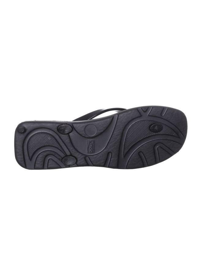 Onda Silvana Thin-Strap Slip On Flip Flops Black  - Image 2