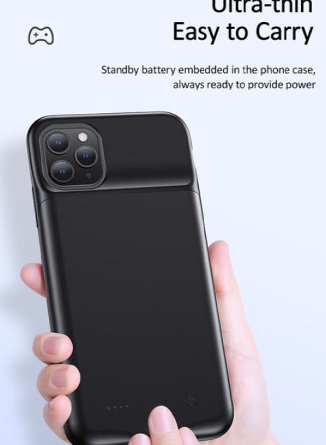 أوسامس باور بنك لاسلكي بتصميم حافظة لهاتف آيفون 11 أسود - Image 2