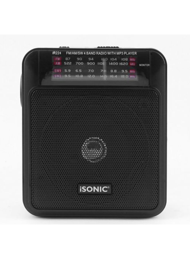 iSONIC - Rechargeable Band Radio With Mp 3 Player iR 224 Black - Image 1