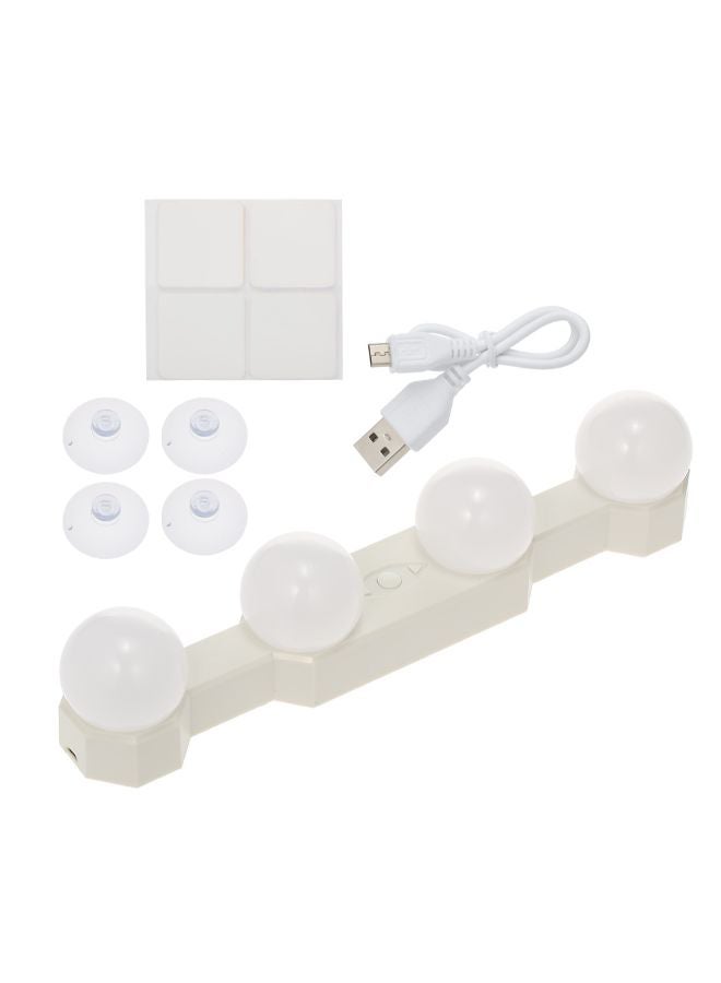 4-LED Bulb Rechargeable Mirror Light White  - Image 1
