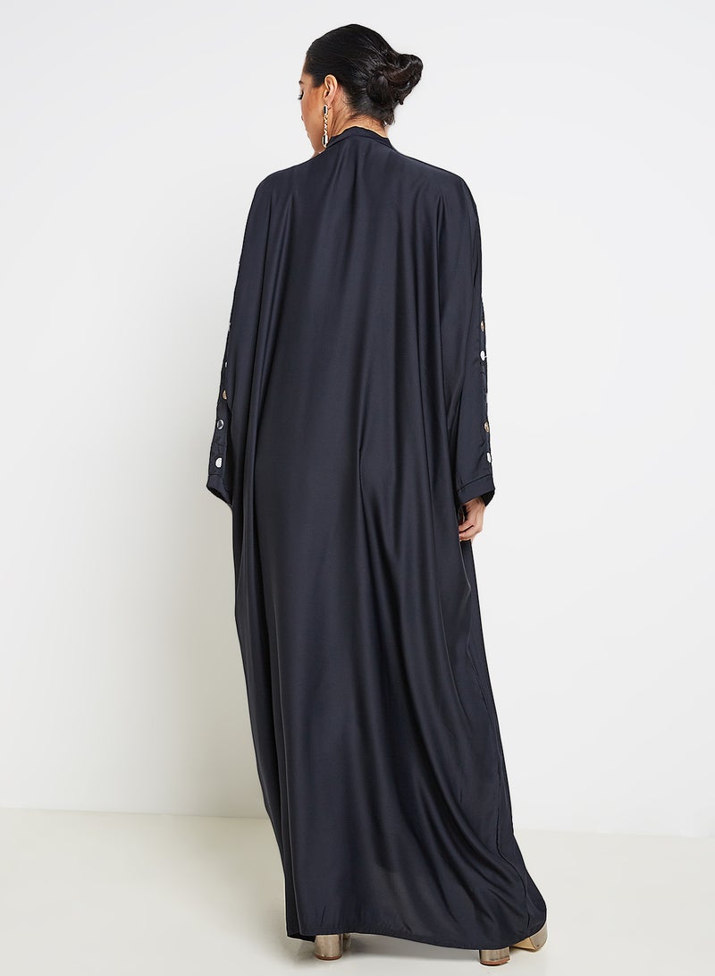 ROZA - Embroidered Abaya Blue - Image 1