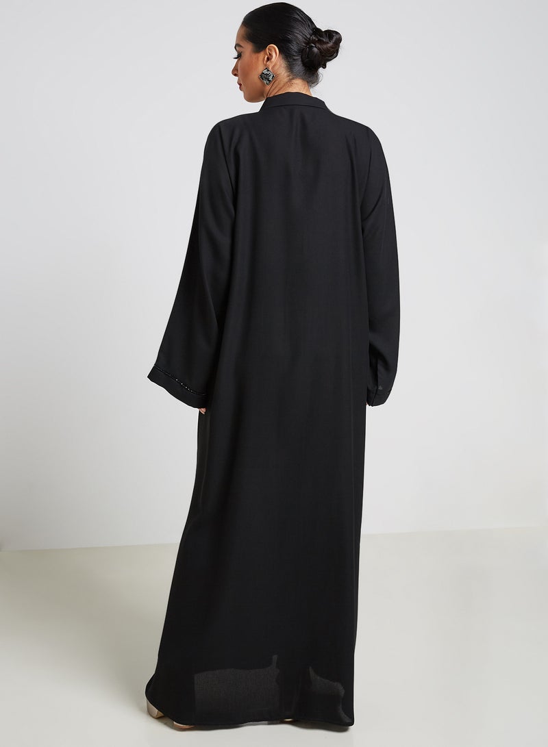 ROZA - Embroidered Abaya Black - Image 1
