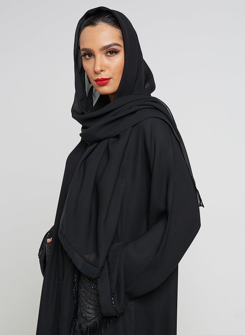 ROZA - Embroidered Abaya Black - Image 1