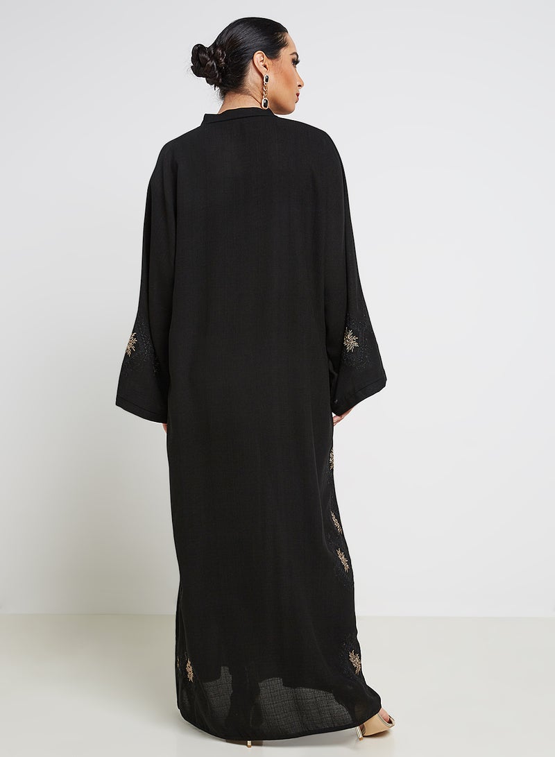ROZA - Embroidered Abaya Black - Image 1