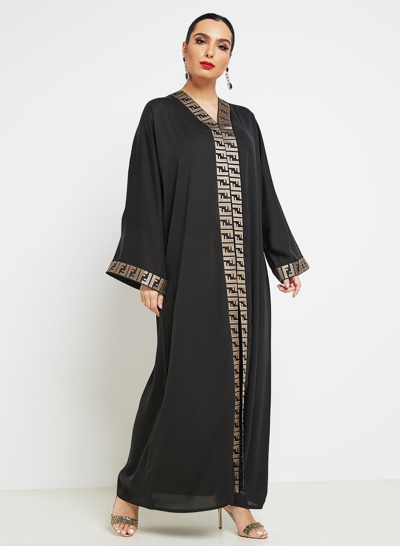 ROZA - Embroidered Abaya Black - Image 1