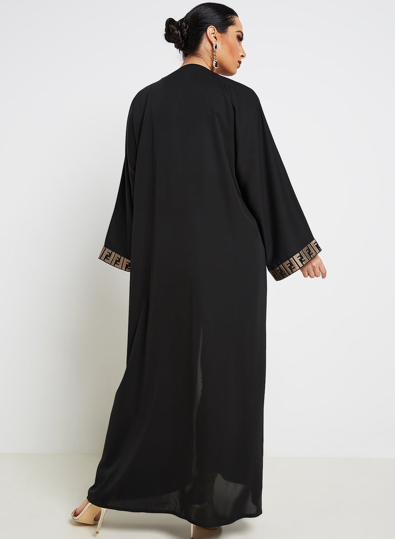 ROZA - Embroidered Abaya Black - Image 1