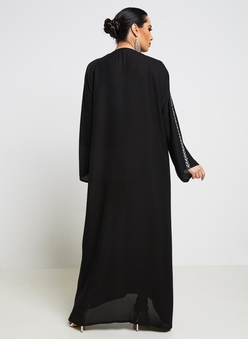 ROZA - Embroidered Abaya Black - Image 1