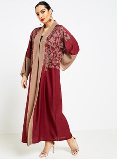 Embroidered Abaya Maroon - v1587299727/N36360158V_1