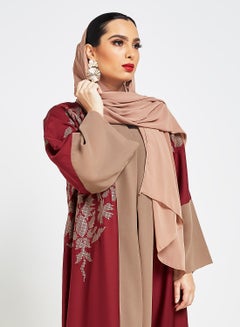 Embroidered Abaya Maroon - v1587299728/N36360158V_4