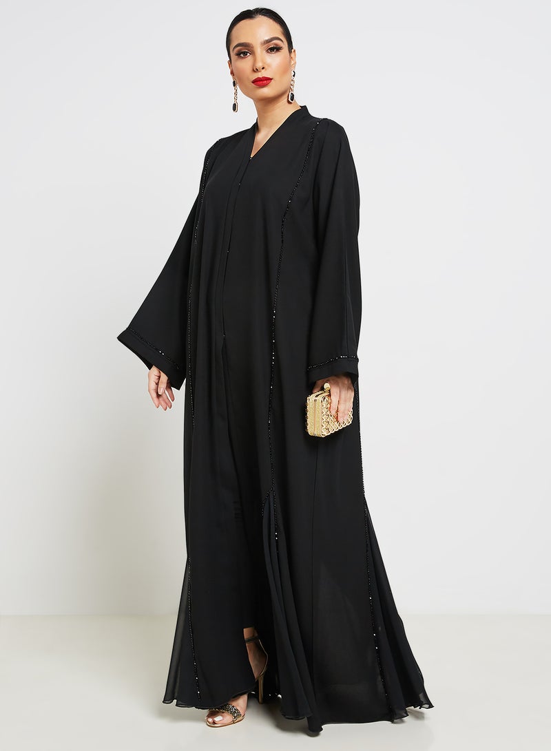 ROZA - Embroidered Abaya Black - Image 1