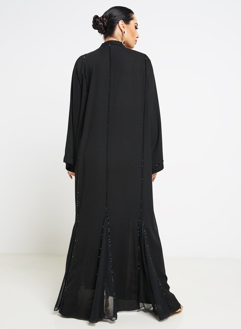 ROZA - Embroidered Abaya Black - Image 1