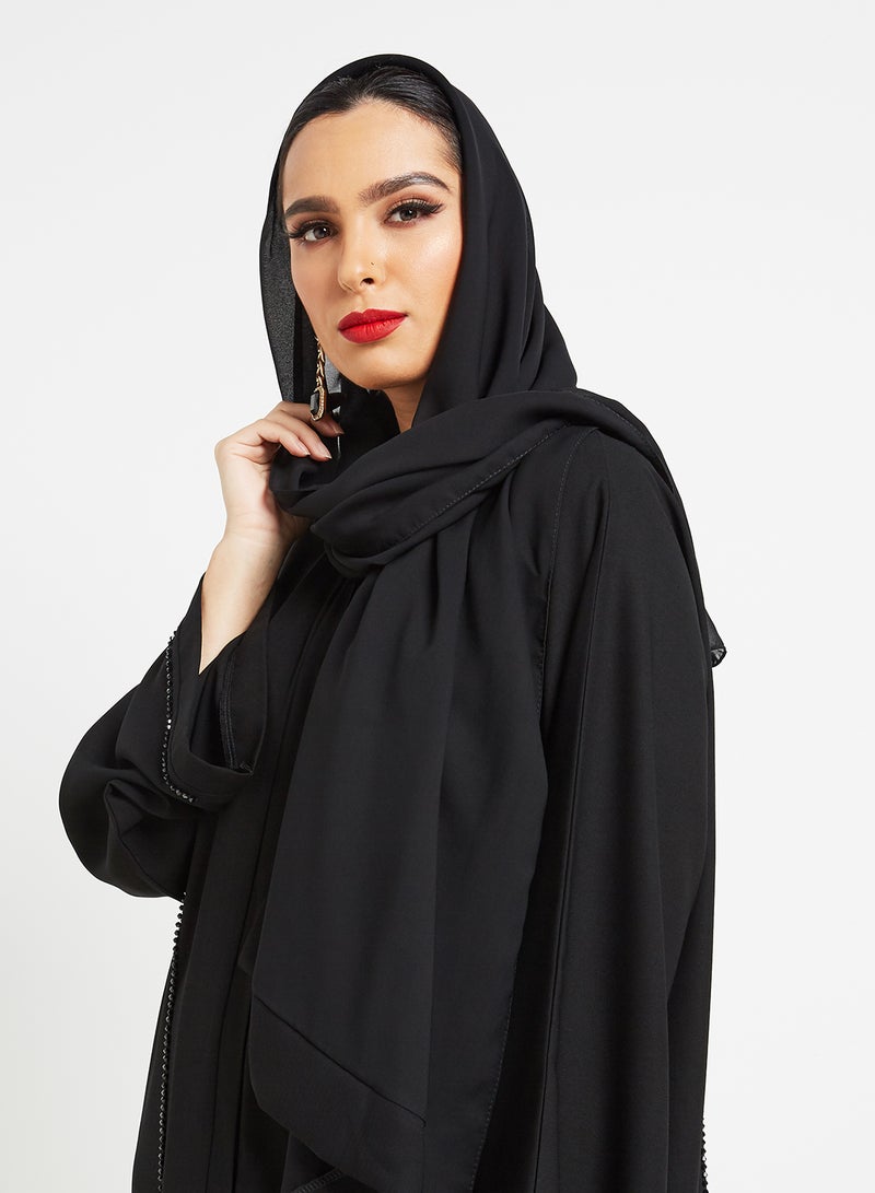 ROZA - Embroidered Abaya Black - Image 1