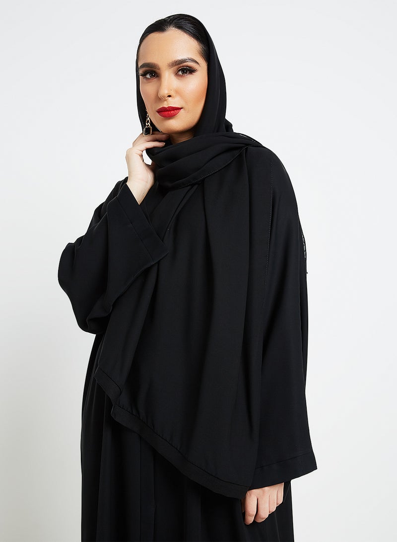 ROZA - Embroidered Abaya Black - Image 1