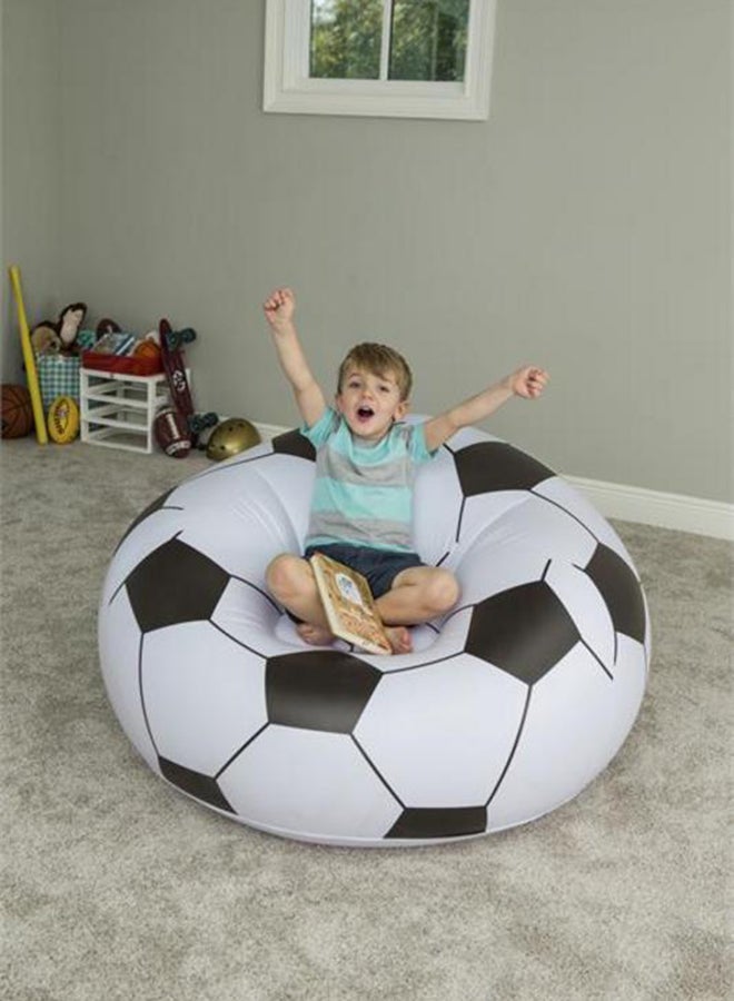 Bestway Beanless Soccer Ball Chair 114x112x71cm  -26-75010 White/Black  - Image 3