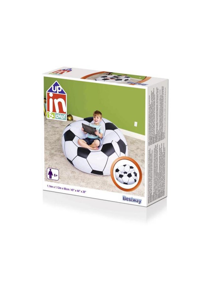 Bestway Beanless Soccer Ball Chair 114x112x71cm  -26-75010 White/Black  - Image 5
