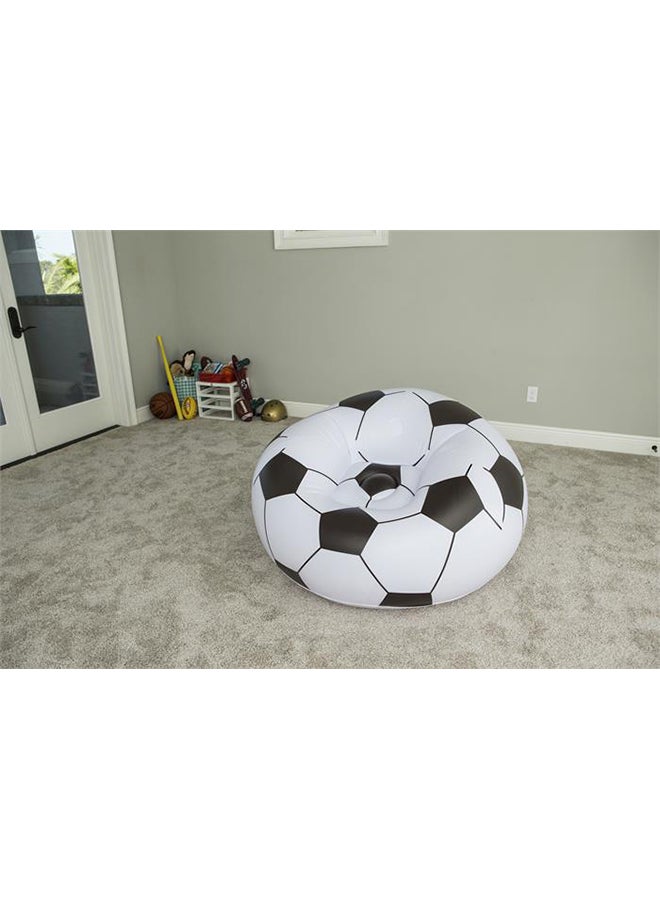Bestway Beanless Soccer Ball Chair 114x112x71cm  -26-75010 White/Black  - Image 2