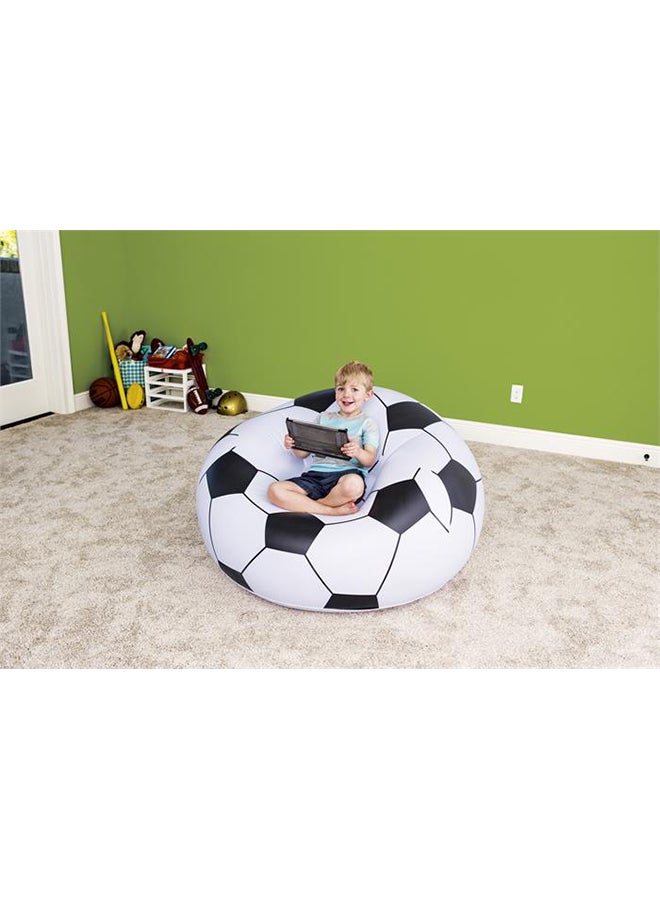 Bestway Beanless Soccer Ball Chair 114x112x71cm  -26-75010 White/Black  - Image 4