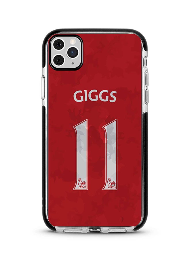 غطاء حماية قصوى مضاد للسقوط والصدمات ومزود بممتص للصدمات لهاتف أبل آيفون 11 برو ماكس مطبوع بالكامل بصورة قميص اللاعب جيجز