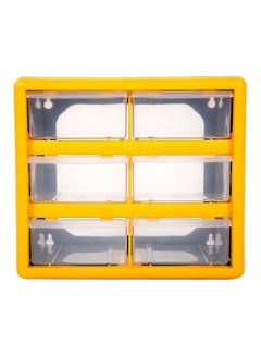 homeworks 6 Drawers Plastic Storage Box Yellow/Clear 28cm  - Image 2