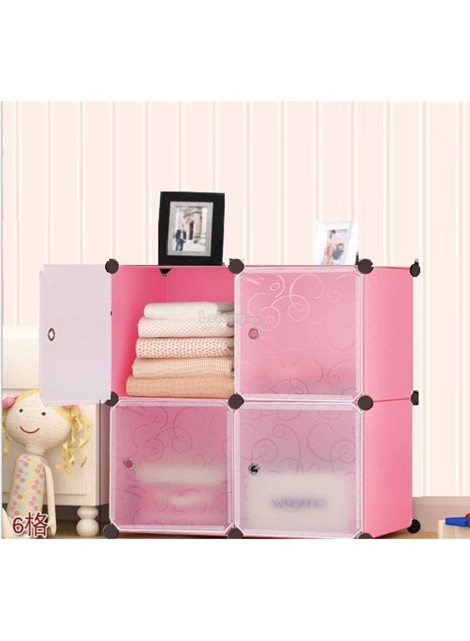4-Cubes DIY Storage Cabinet Pink 35.5x35.5x35.5cm  - Image 2