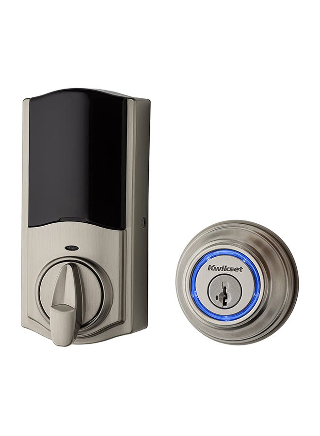 Kwikset - Kevo Touch-To-Open Smart Lock Silver/Blue - Image 1