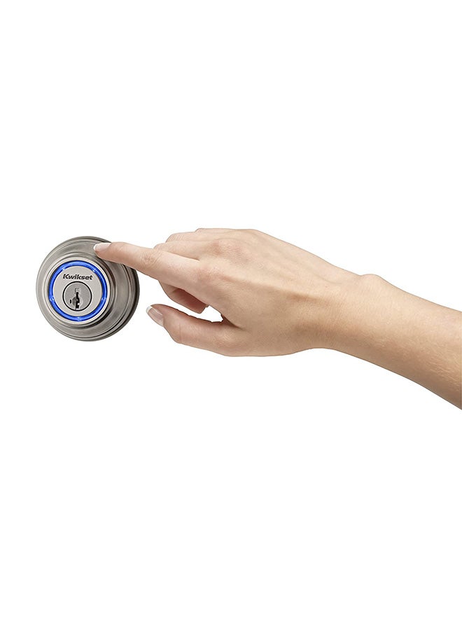 Kwikset - Kevo Touch-To-Open Smart Lock Silver/Blue - Image 1