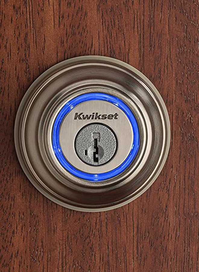Kwikset - Kevo Touch-To-Open Smart Lock Silver/Blue - Image 1