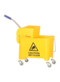 Mini Mop Bucket Wringer Trolley Yellow/Silver/Blue 20Liters