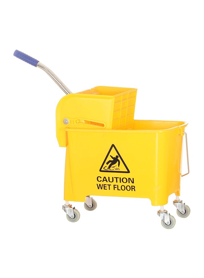 ALMUFARREJ - Mini Mop Bucket Wringer Trolley Yellow/Silver/Blue 20Liters - Image 1