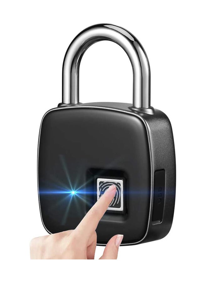 Generic USB Rechargeable Smart Keyless Fingerprint Lock Black 4.7 X 1.5 X 7.5cm  - Image 2