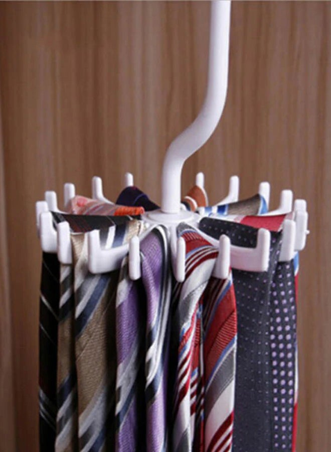 EvriHolder - Twirl Tie Rack Organizer Hanger White - Image 1
