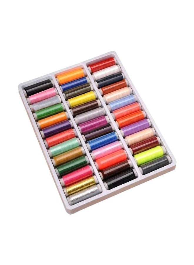 39-Piece Bobbins And Sewing Threads With Case Multicolour