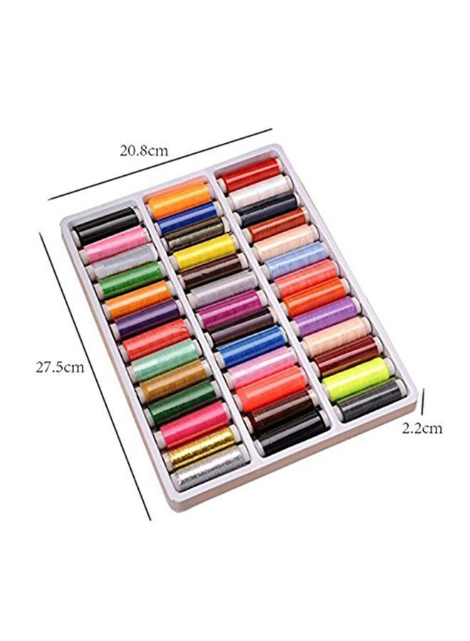39-Piece Bobbins And Sewing Threads With Case Multicolour