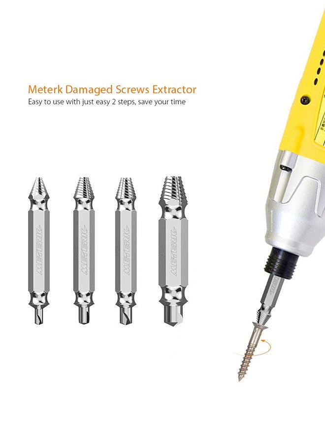 4-Piece Damaged Screws Extractor and Remover Set Silver 8.7 x 6.2 x 1.7cm - v1587364549/N24776392A_4