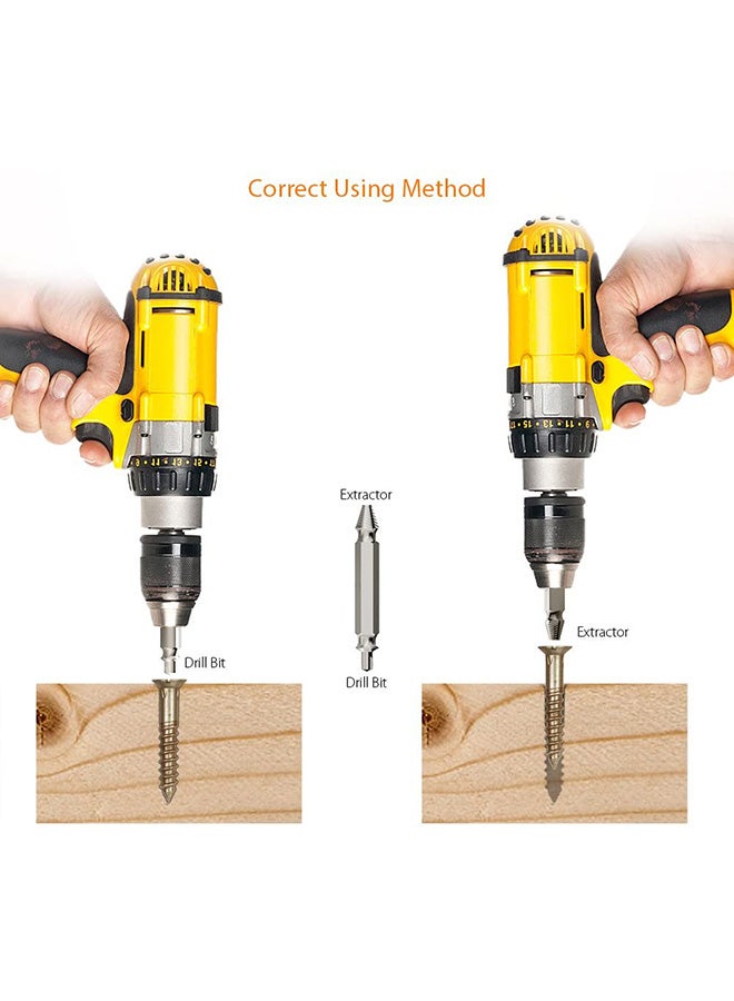 4-Piece Damaged Screws Extractor and Remover Set Silver 8.7 x 6.2 x 1.7cm - v1587364550/N24776392A_6