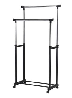 Double Pole Clothes Hanger Black/Sliver 84.5 x 43cm
