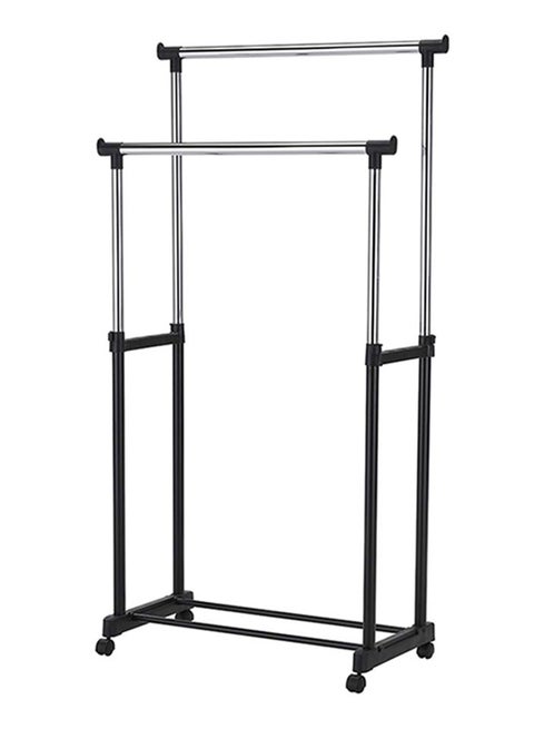 Double Pole Clothes Hanger Black/Sliver 84.5 x 43cm