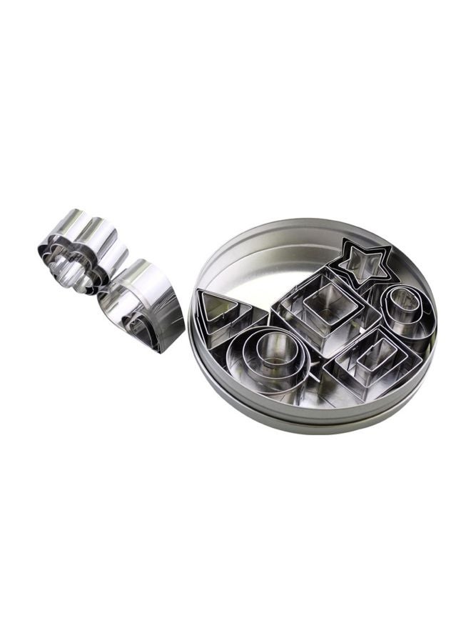 24-Piece Stainless Steel Cookie Cutter Set Silver 12x2.5x12cm - Image 1