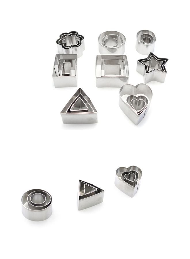 24-Piece Stainless Steel Cookie Cutter Set Silver 12x2.5x12cm - Image 3