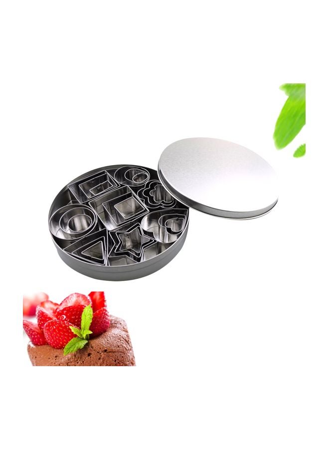 24-Piece Stainless Steel Cookie Cutter Set Silver 12x2.5x12cm - Image 5