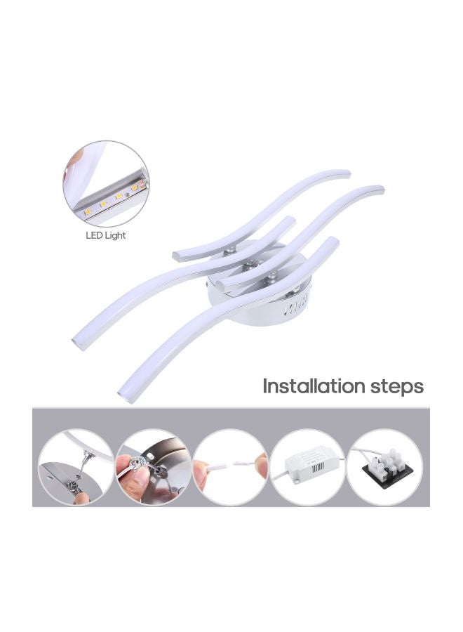 LED 4 Branch Waved Ceiling Light White 60x9x14cm - Image 3