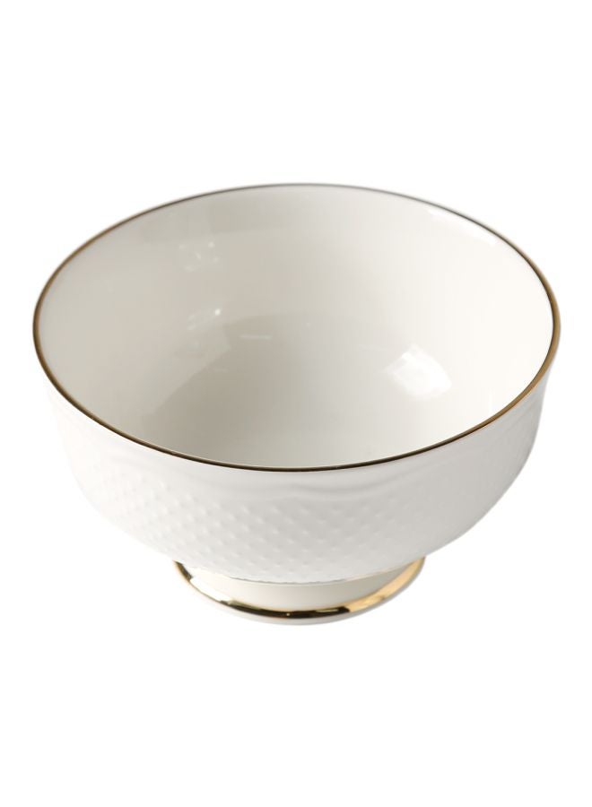 Viva Ceramic Compote Bowl White/Gold 12x12x6.5centimeter - v1587370779/N37017323A_2