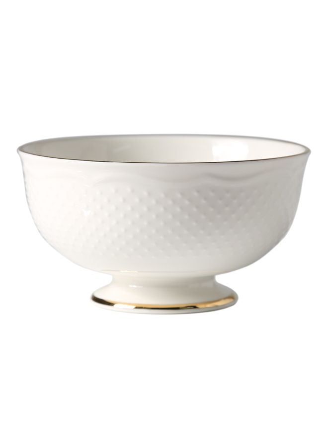 Viva Ceramic Compote Bowl White/Gold 12x12x6.5centimeter - v1587370780/N37017323A_1