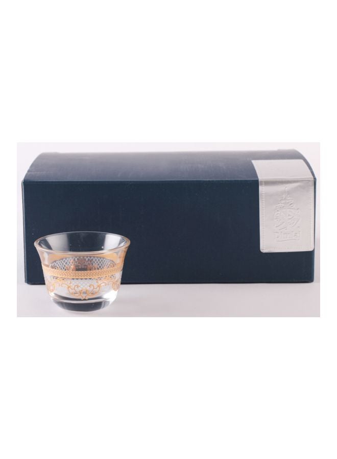 Dimlaj 6-Piece Trina Kit Gilt Coffee Cup Set Clear/Gold 200ml - Image 2