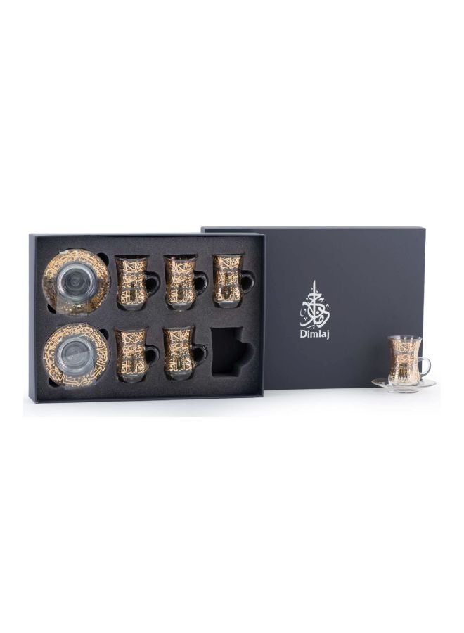 Signature 12-Piece Kareem Tea Cup Set Clear/Gold - Image 2