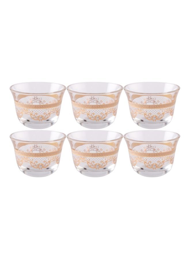 Dimlaj 6-Piece Trina Kit Gilt Coffee Cup Set Clear/Gold 200ml - Image 1