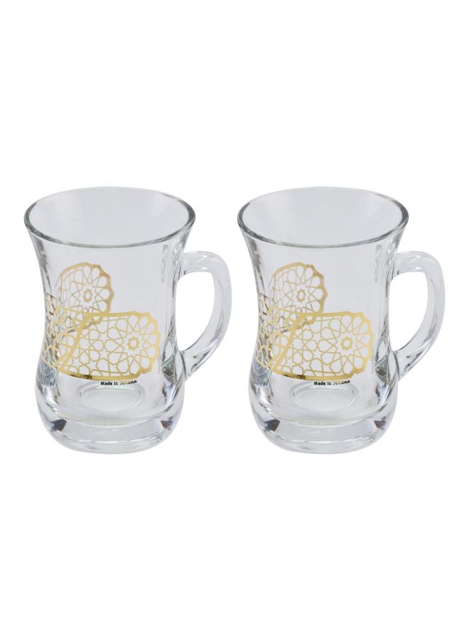 Dimlaj 2-Piece Doctrine Furat Printed Cup Clear/Gold 280ml - Image 1