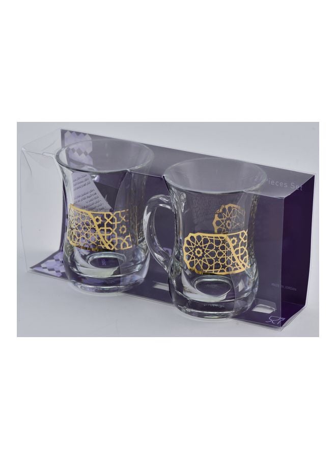 Dimlaj 2-Piece Doctrine Furat Printed Cup Clear/Gold 280ml - Image 2