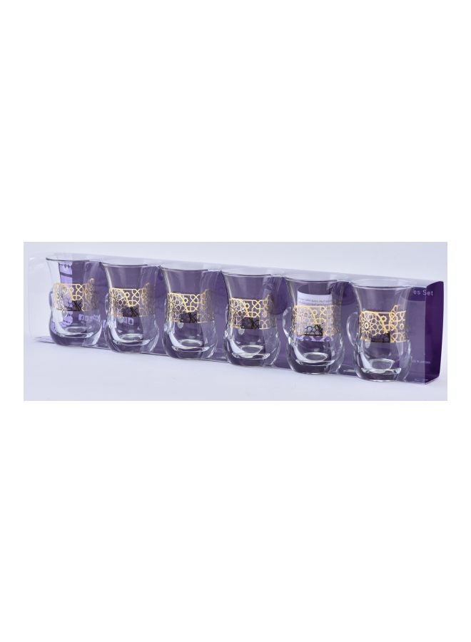 Dimlaj 6-Piece Doctrine Furat Printed Cup Clear/Gold 220ml - Image 2